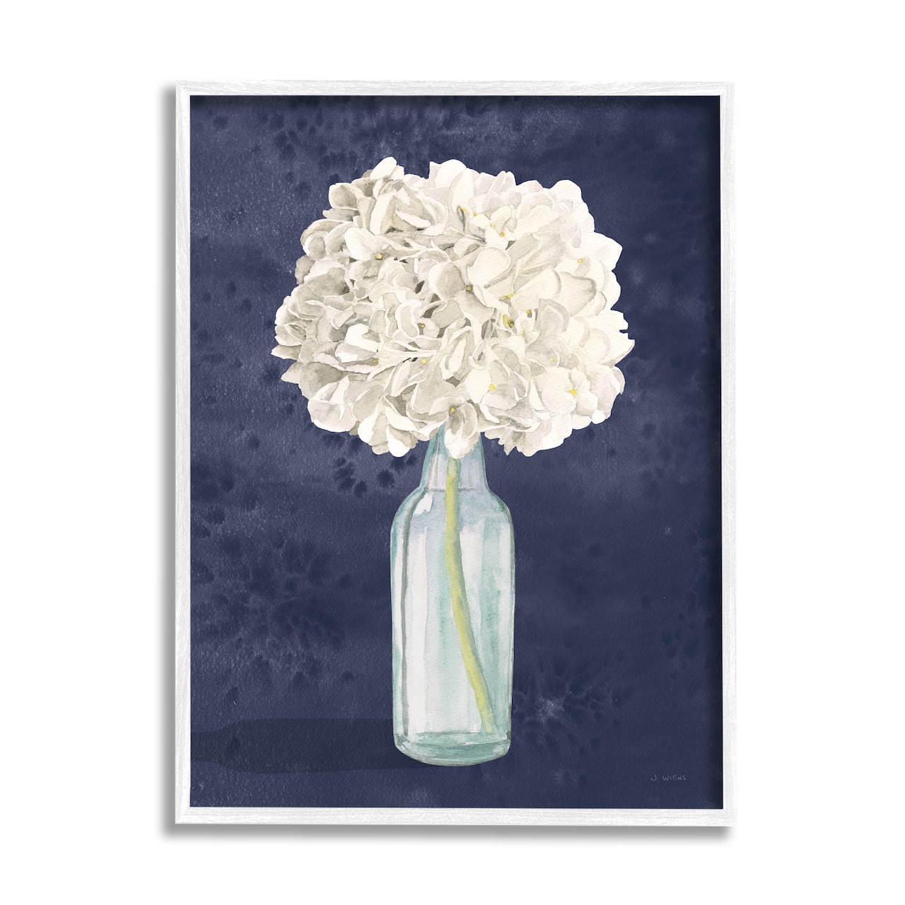 Stupell Industries White Floral Bouquet In Bottle Painting White Framed Wall Art